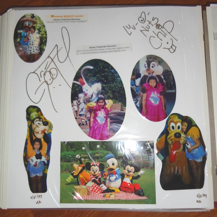 As long as you use an acid free, lignin free pen for the characters to sign, a photo album works great. It's great for pairing signatures with photos if you wish. (Oh, and the pic of Chip isn't shown, just Dale's - but that's OK!