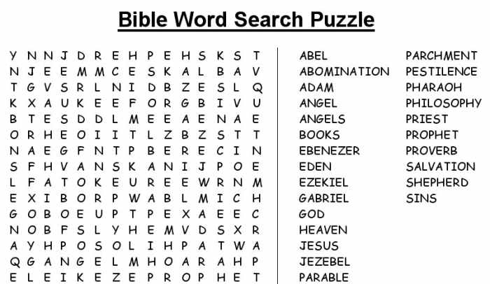 Bible Word Search Printables - HubPages