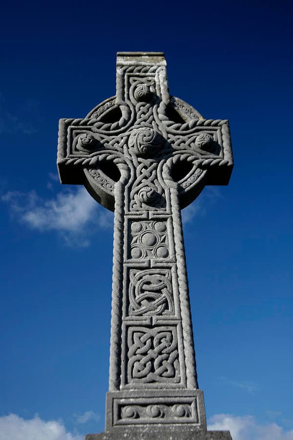 Ornate Celtic cross showing motifs such as knot pattern-work and bosses. There are many of these spread not only around traditional Celtic territories but also in Northern England - Cumbria, Northumbria and some rural Yorkshire/Lancashire sites