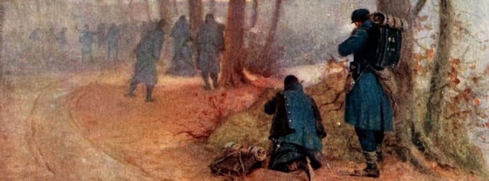 Painting - the two Flank / Skirmisher Companies probe forward ahead of the remainder of their Battalion