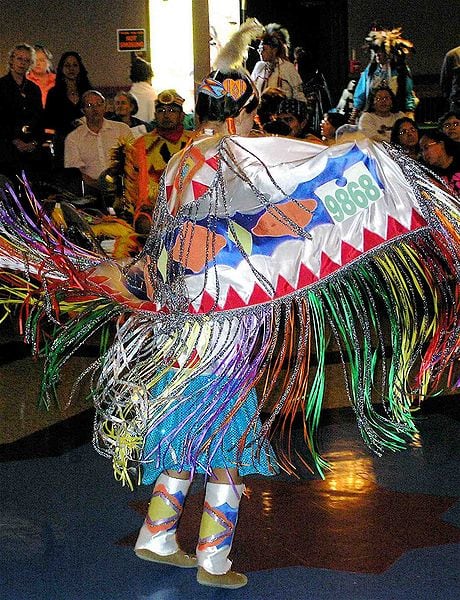 Last Chance Community Pow Wow 2007, Helena, Montana. The girl's Fancy/Shaw Dance is the same as the Women's dance, maybe not quite as vigorous.