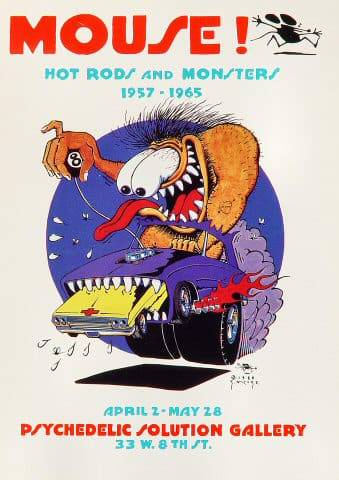Stanley Mouse "Hot Rods and Monsters 1957 - 1965" Psychedelic Solution Gallery April 2, 1988 Poster Art by Stanley "Mouse" Miller