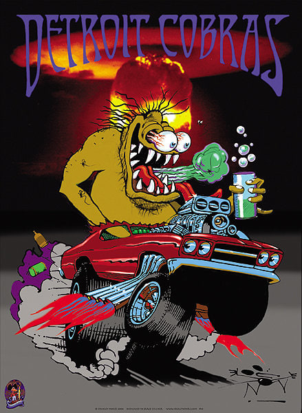 Detroit Cobras Poster "Detroit Cobras American Tour " (2004) First Printing Poster measures 13 x 18" Poster Graphics by Stanley Mouse.