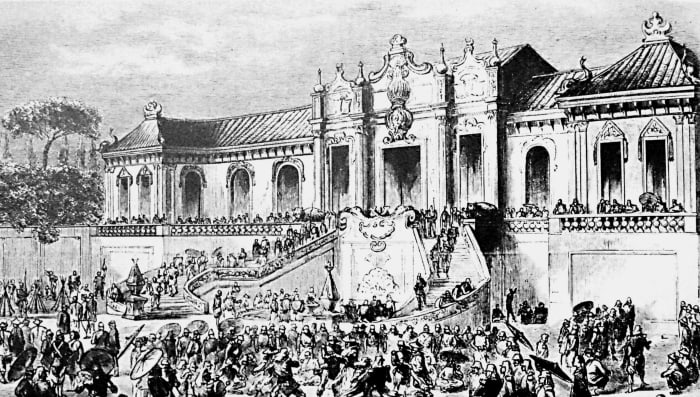 The magnificent Old Summer Palace of Beijing built in the late 18th / early 19th centuries as a residence of the Qing Dynasty emperors - pillaged, burned and destroyed by an Anglo-French force during the Second Opium War in 1860