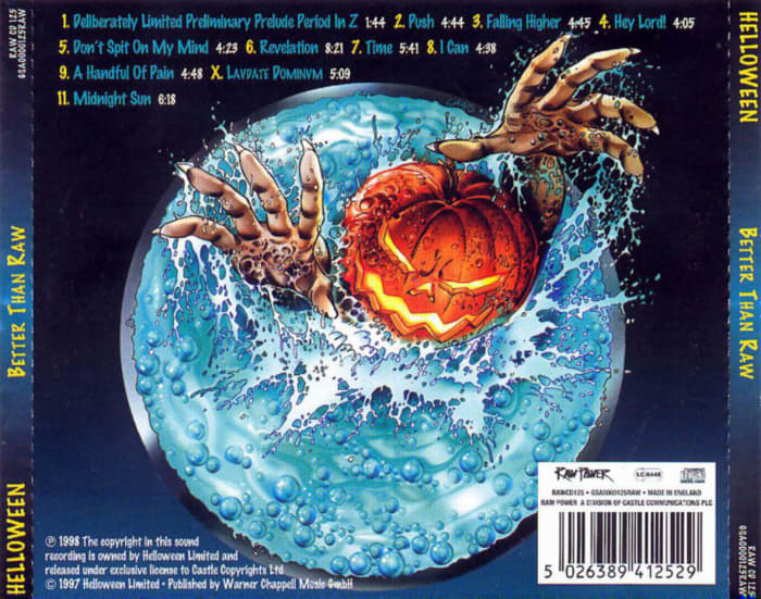The back cover for the album has a huge round ball with a pumpkin like creature sticking its head out. The pumpkin creature has been the symbol that the band has used throughout their career.