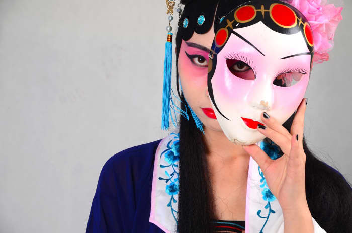 The oriental culture is famous for producing many masks which one actor will wear to indicate the different characters who are in the story..