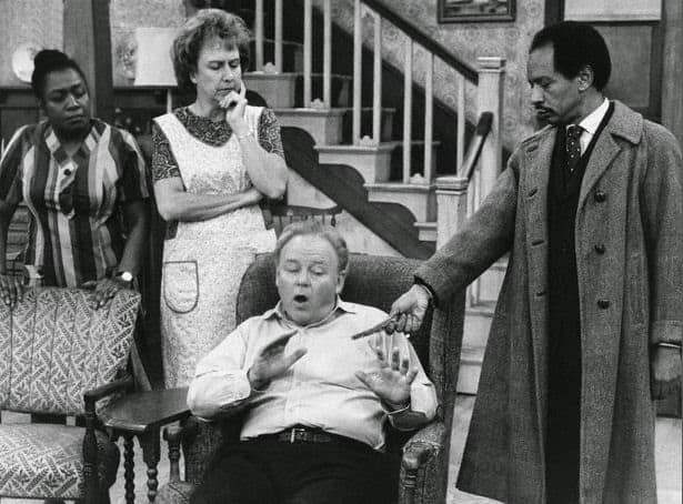 The Jeffersons first appeared as next door neighbors to the Bunkers on All in the Family, to the chagrin of Archie, and the delight of Edith, Gloria and Michael!