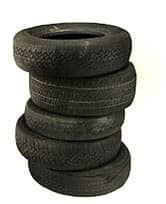 Tires are some of the worst landfill offenders.. .. Tire recycling is becoming more prevalent to help pick up the slack, with old tire recycling into asphalt, shoes, basketball courts, and even art.