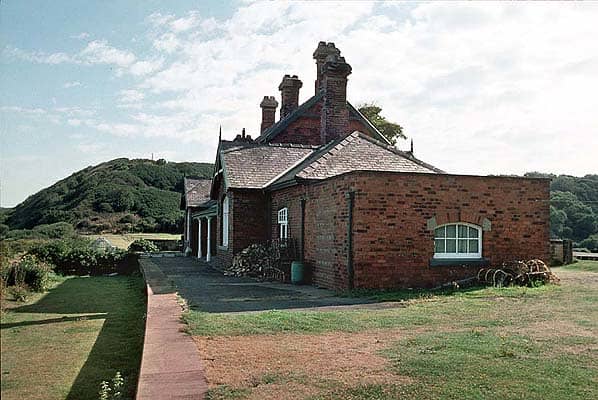 The same view today. No rails, although the platform is still there. There was a universal architectural style to the stations of the Whitby Redcar & Middlesbrough Union Rly between Loftus and Whitby West Cliff