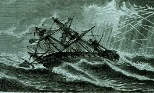 The Demeter comes to grief before she can reach the safety of Whitby Harbour. The count feasted on the crew's blood before landing in the shape of a wolf on the rocks of Saltwick Bay