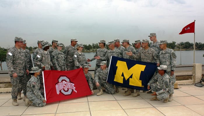 Soldiers from the 16th Engineer Brigade practice their "trash talk" at Camp Liberty, Nov. 16, 2009 in Iraq.