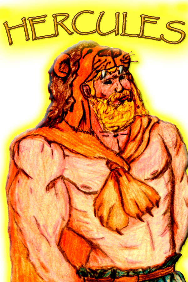 Hercules had to slay the huge monstrous Nemean lion as one of his twelve tasks. He wore the hide as a trophy upon his head.
