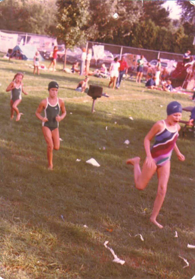 Our relay consisted of some of my best summer friends. At age eight, our relay running to the blocks during swim team finals