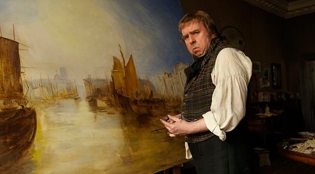 A fine character actor, Timothy Spall as 'Mr Turner' puts some finishing touches to a panorama of the River Thames.