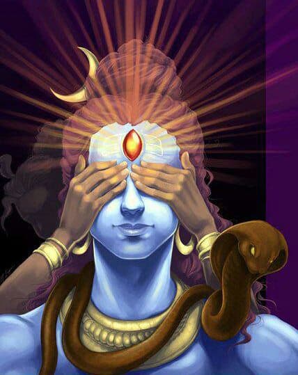 "Don't cover my eyes Kama, all existence will cease to be. Oops, now I have to open my third eye and annihilate you. Don't worry, I'll revive you."