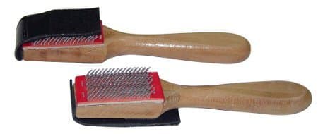 Most shoe brushes come with a leather flap that covers the metal bristles on the brush so they don't damage other items in your bag or hurt your hands when you're handling your brush to put it away