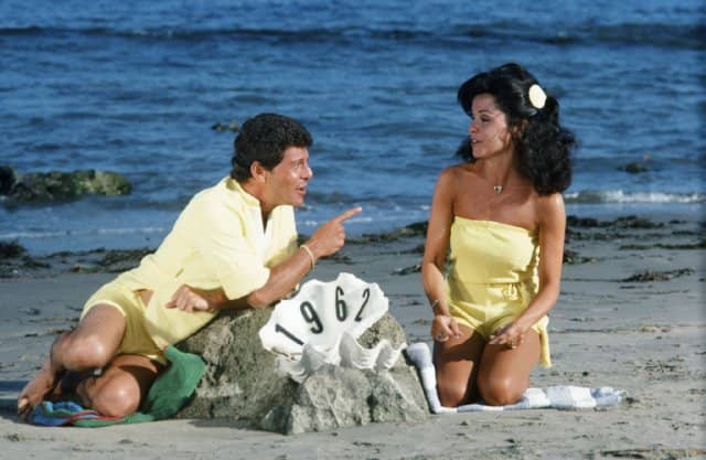 Annette Funicello with Frankie Avalon in the beach movies 1962