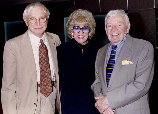Patty Andrews with bandleader Les Brown, right and actor/musician Bobby Troup,best known for TV show "Emergency!"