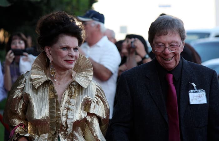 Joe Conley with Ronnie Claire Edwards who played his overly bossy wife Corabeth Walton Godsey. Seen here in 2012 at the 40th anniversary of The Waltons
