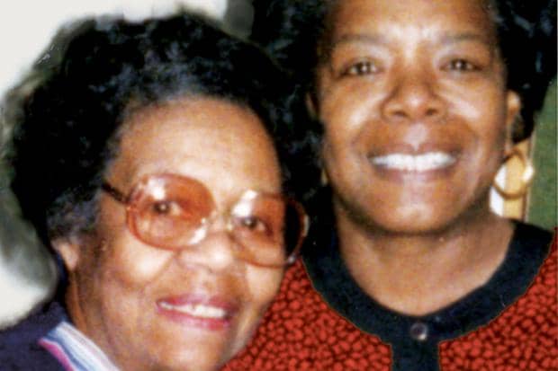 Angelou is pictured here with her petite powerhouse of a mom, Vivian "Lady" Baxter. She was a lady, but don't cross her.