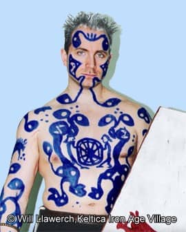 Blue ink from the woad plant that Celtic warriors used to paint themselves with for battle.