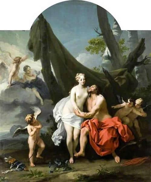 The painting "Jupiter and Io with Cupid and Attendant Putti" by Jacopo Amigoni (1682–1752) PD-art-100