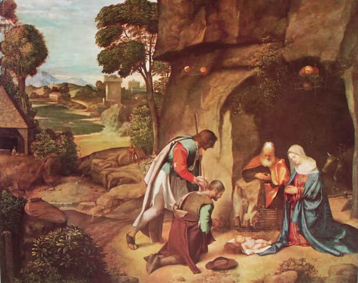 Giorgione, Adoration of the Shepherds or Allendale Nativity (a. 1505), Washington National Gallery
