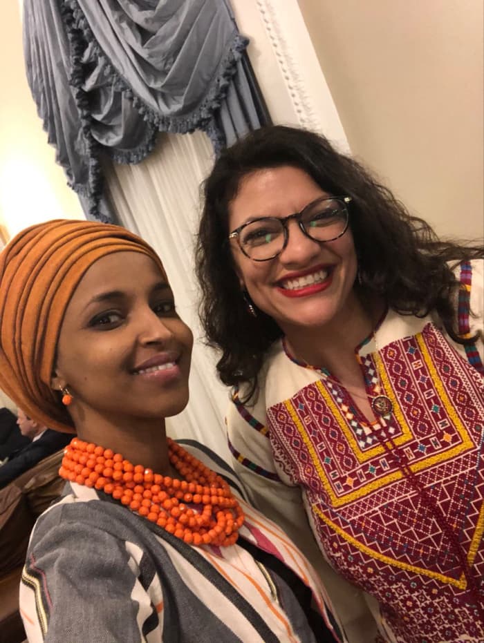 Omar Tweeted this photo with the caption, "This is what America looks like." Correction, this is what two cultural jihadists look like!