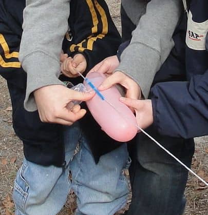 Creating balloon rockets was one of the activities we did this week related to U.S. Space Missions during our Science Morning Basket & Activities time.
