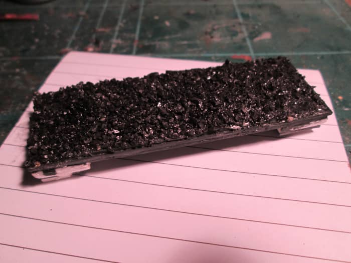 This is a coal load I made for a kit-built hopper wagon, using coal from a lump I liberated from the pile at North Woolwich Old Station Museum (still got enough for ten more at least - or loco tenders)
