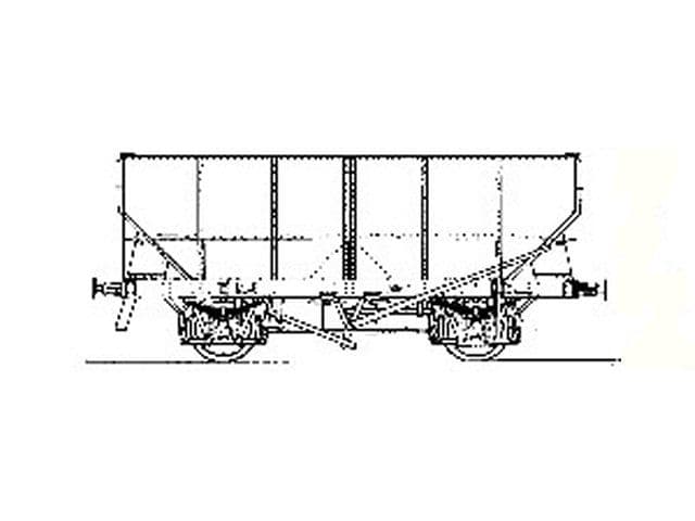 What looks like a works drawing of the LNER Diagram 1/100 21 ton riveted steel hopper wagon