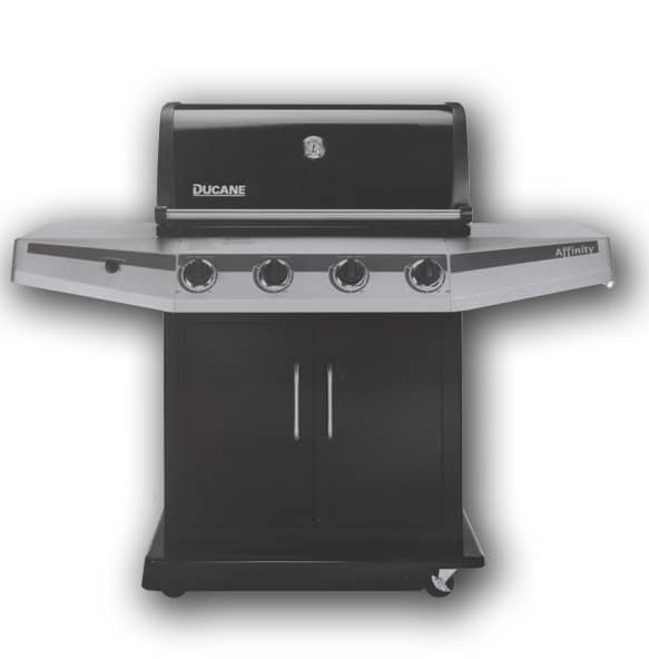 Ducane Affinity 4100 boasts 48,000 BTU and 693 square inches grilling surface. Stainless steel is replaced by porcelain and plastic.