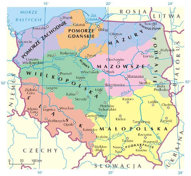 Present Day Administrative Neighbors Major Regions, Towns, and Rivers