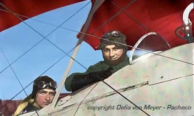 My father & the Red Baron (colorized by a friend)*