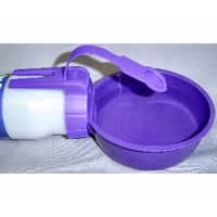 Water Rover bowl fills easily and the water tilts back into the bottle when your dog is finished with his drink.