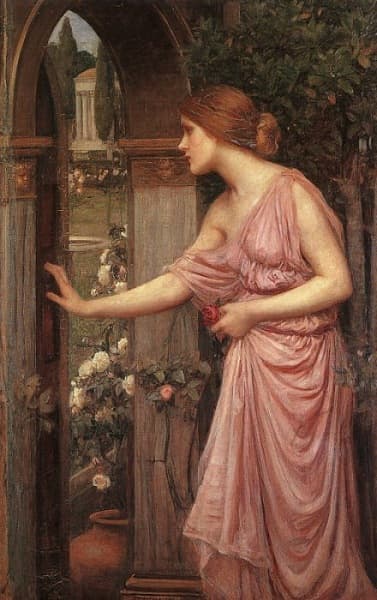 Psyche Opening the Door into Cupid's Garden, by John William Waterhouse (1904)