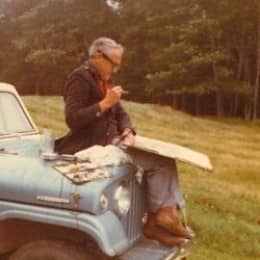 Photograph of Andrew Wyeth painting plain air (crop) By Williamwaterway