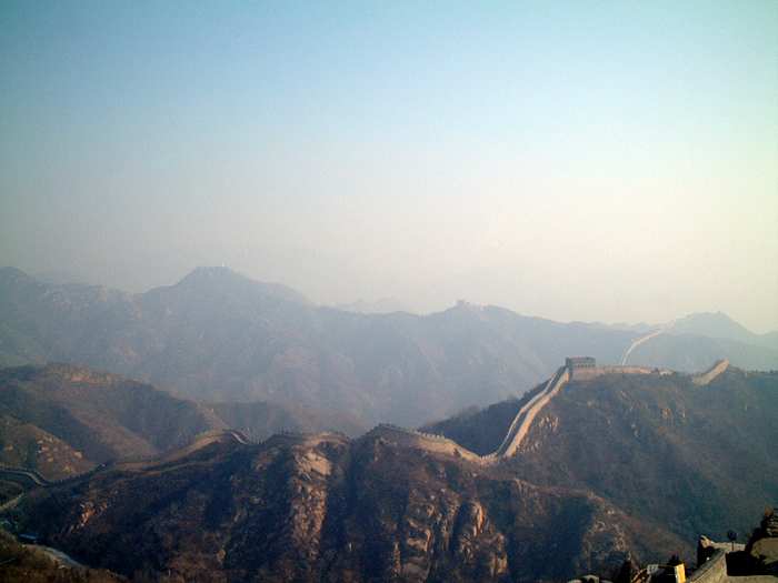 The Great Wall of China is actually a series of walls which stretch for over 5500 miles across Northen China. They were built to defend China from attack from the north. This photo is included under a Creative Commons Attricution-Share Alike 2.0 Li