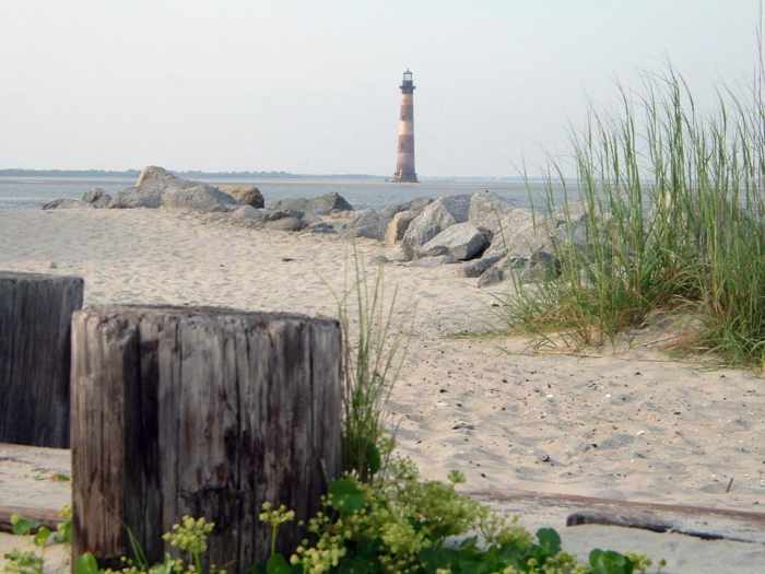 Folly Beach SC. This is at the end where the old Coast Guard Station used to be. The Morris Island Lighthouse is also at this end of the island.