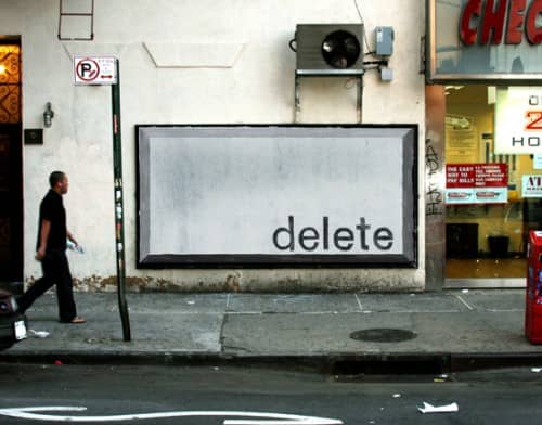 Delete Key Billboard - Media Imitating art or is it Art imitating Media - Media today in an extension of ourselves