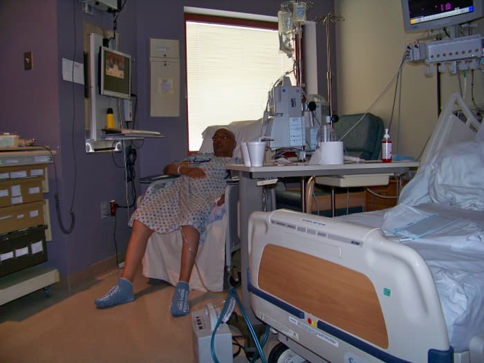 This was the second day after surgery. The gout had not yet been triggered. Patient was able to get up and walk as was expected.