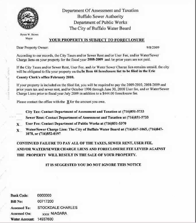 Foreclosure notice on 1st USA property - due to management incompetence - received 18 months after purchase