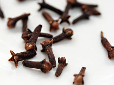 Cloves are a spice. They can be purchased whole or ground. Whole cloves have a spiked end that is easily poked into citrus fruit and even apples.