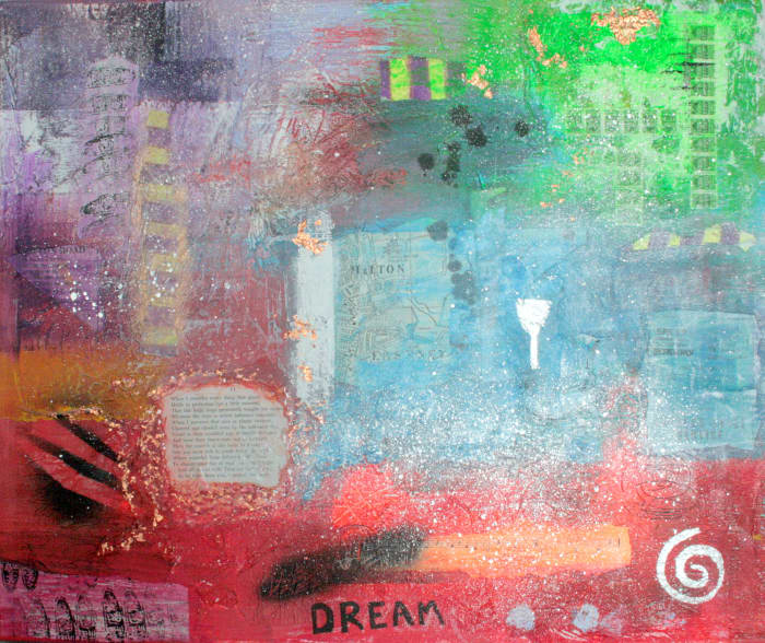 You can use acrylic paints to produce mixed media and collage paintings. use many layers of paint for different effects.