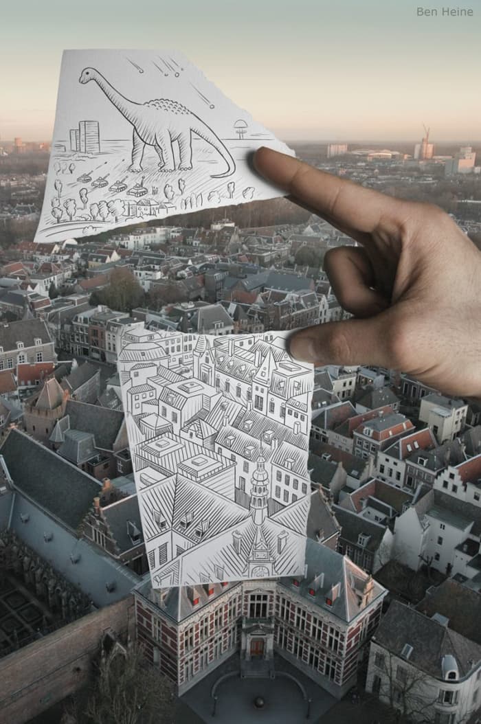 This style of drawing is so fun - you just use you imagination to recreate your own scene within a photograph.