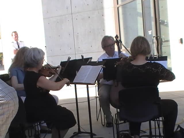 The Cincinnati Symphony Chamber Orchestra played "Ode to Joy." Leonard Bernstein performed The Beethoven work as "Ode to Freedom" in Berlin in 1989.