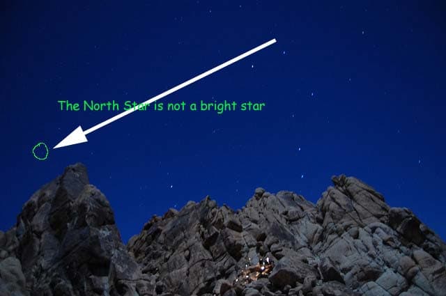 Finding the North Star uses two "pointer stars" in the bowl of the Big Dipper constellation