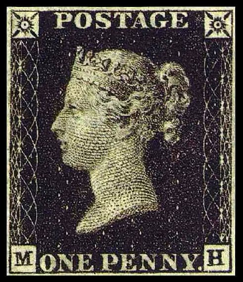 Penny Postage Stamp of 1840 in Great Britain was the first postage stamp issued. The Young Beautiful Girl is queen Victoria