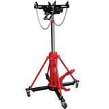 Transmission Jack. Note that it does not look cheap. That chrome cylinder in the middle of its' neck lifts up and down courtesy of an attached air-hose.