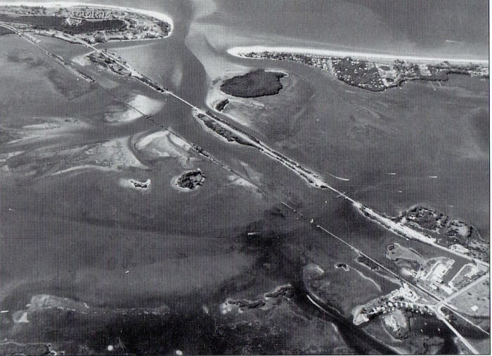 The 1.7 mil Boca Grande Causeway and it's swing bridge for boats traveling the Intracoastal Waterway was built in 1957-58, allowing automobile traffic direct from the mainland at Placida to Gasparilla Island.